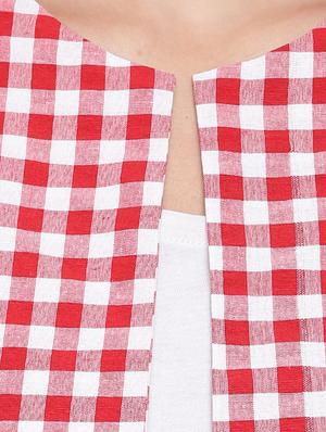 bell sleeves checkered summer jacket - 17019820 - Standard Image - 5