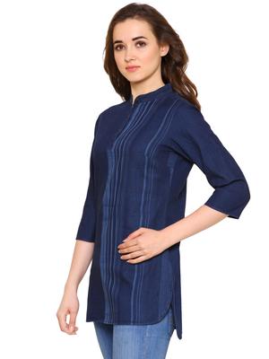 navy blue denim regular tunic - 17020096 - Standard Image - 2