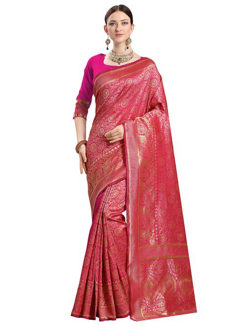 self design woven saree with blouse - 17020839 - Standard Image - 1
