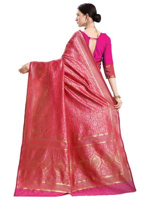 self design woven saree with blouse - 17020839 - Standard Image - 2