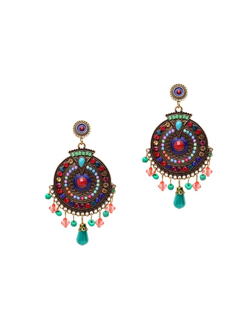 gold tone brass drop earring - 17021573 - Zoom Image - 2