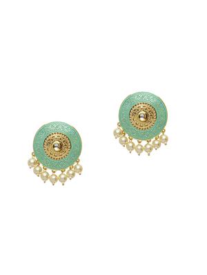 green copper studs earring - 17021644 - Standard Image - 2