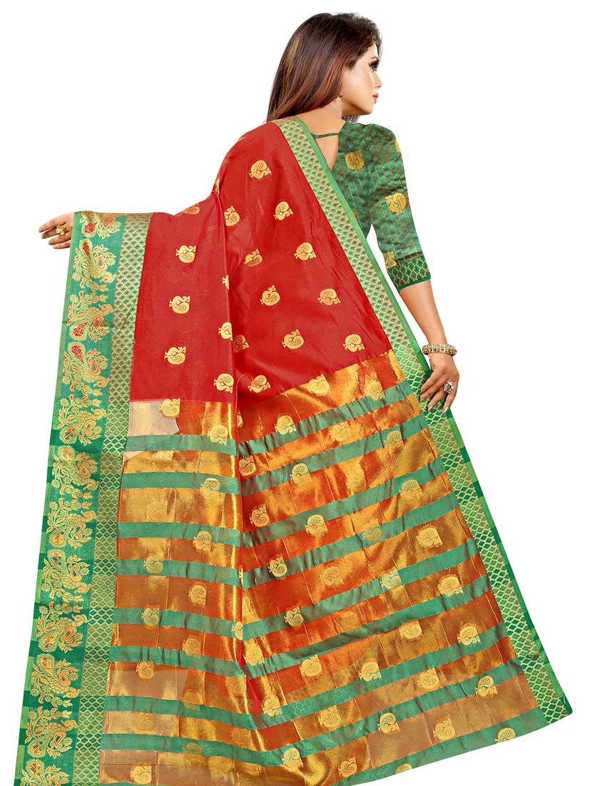 self design banarasi saree with blouse - 17021856 - Zoom Image - 2
