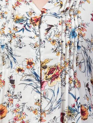 button down floral a-line tunic - 17022119 - Standard Image - 5