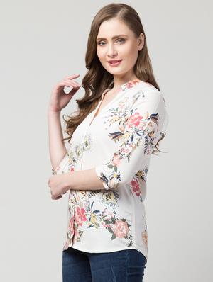 optic white floral shirt - 17022124 - Standard Image - 2
