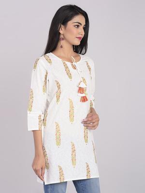 paisley straight kurti - 17022168 - Standard Image - 2