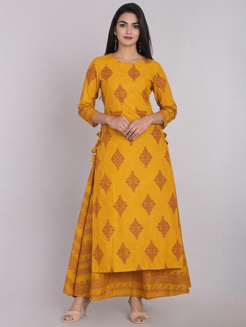 printed layered kurta - 17022182 - Very Small Image - 1