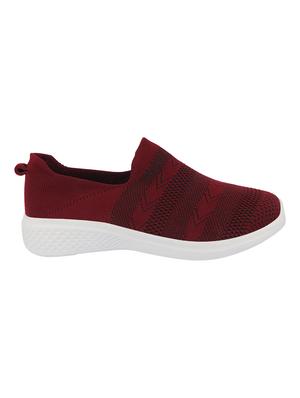 maroon slip on sports shoes - 17026539 - Standard Image - 2