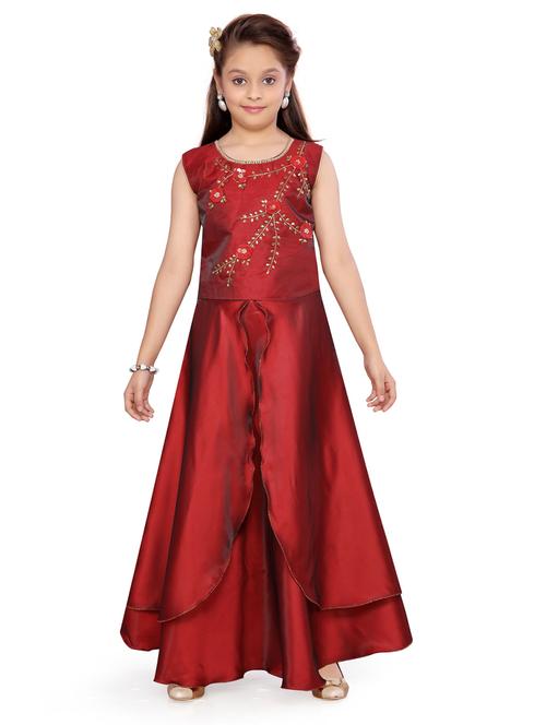 red silk blend party gown - 17032045 - Standard Image - 1