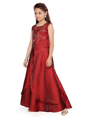 red silk blend party gown - 17032045 - Standard Image - 2