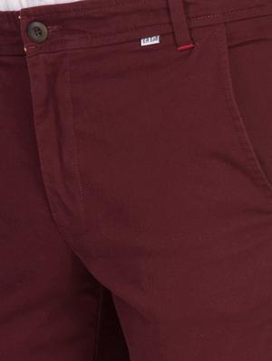 maroon solid chinos - 17034024 - Standard Image - 5