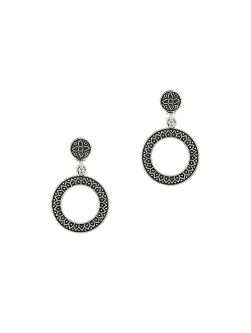 silver metal drop earring - 17041285 - Standard Image - 1