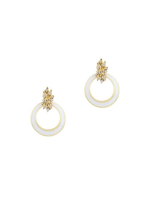 gold metal drop earrings - 17041413 - Standard Image - 1