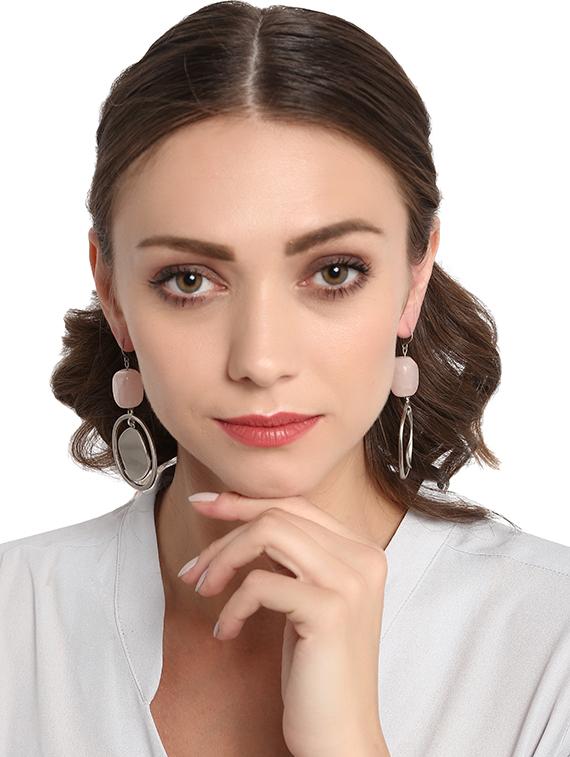 gold metal drop earring - 17041421 - Zoom Image - 2