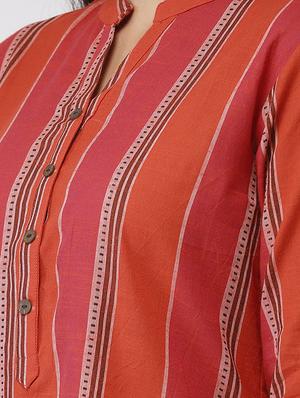 striped straight kurta - 17060697 - Standard Image - 5