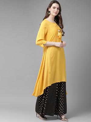 solid kurta palazzo set - 17062201 - Standard Image - 2