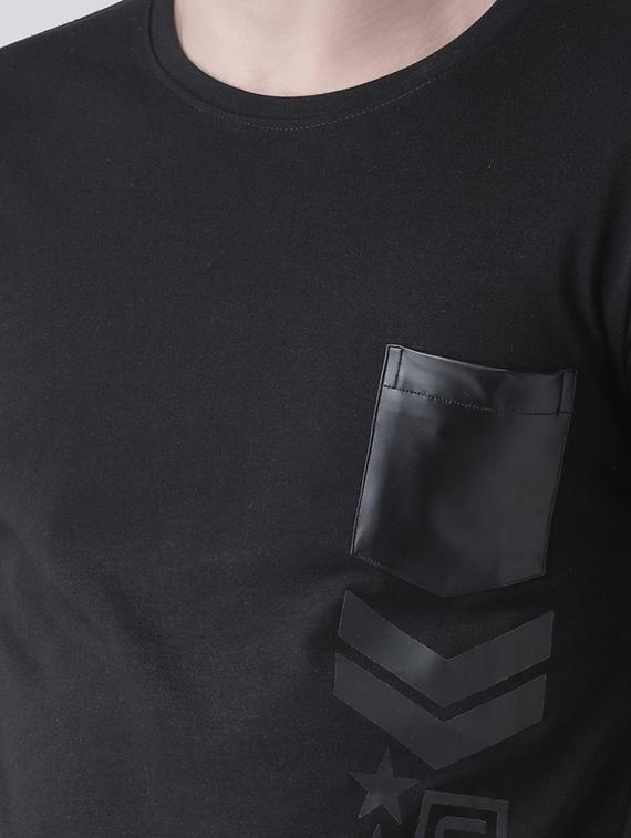 black solid pocket t-shirt - 17077127 - Zoom Image - 5