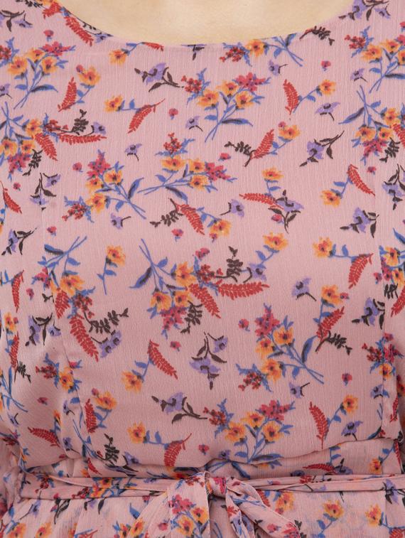 tie front floral a-line dress - 17078373 - Zoom Image - 5