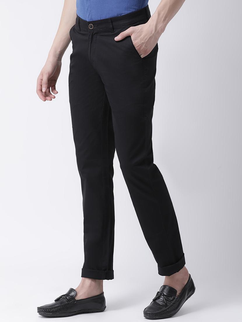 black cotton chinos casual trousers - 17078827 - Zoom Image - 2