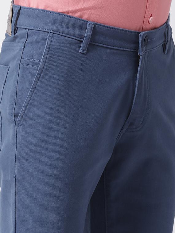 blue cotton chinos casual trousers - 17078832 - Zoom Image - 5