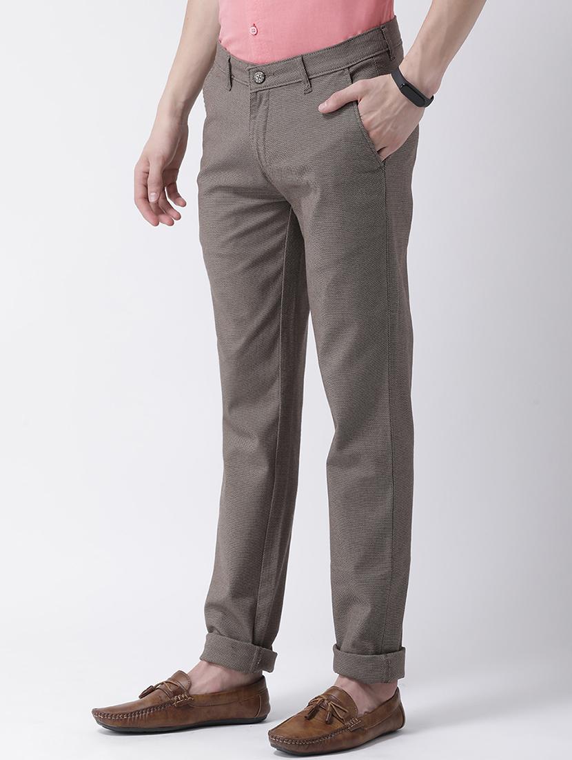 brown cotton chinos casual trousers - 17078836 - Zoom Image - 2