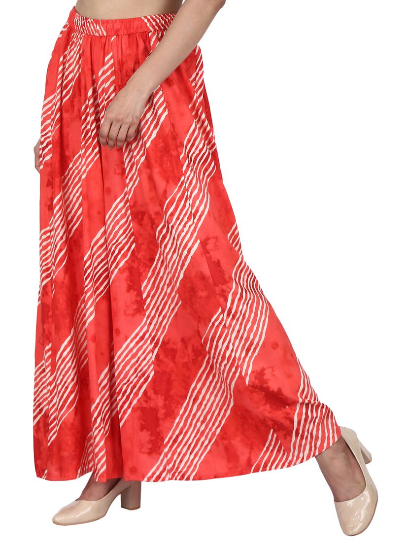red rayon palazzos - 17079121 - Zoom Image - 2