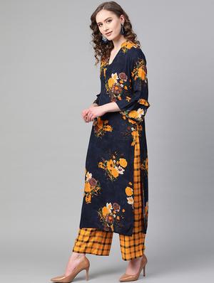 floral kurta palazzo set - 17080359 - Standard Image - 2