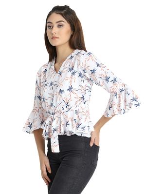 bell sleeves peplum top - 17081384 - Standard Image - 2