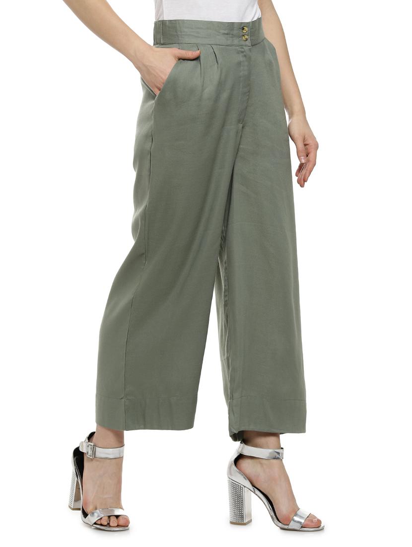 green rayon palazzos - 17083425 - Zoom Image - 2