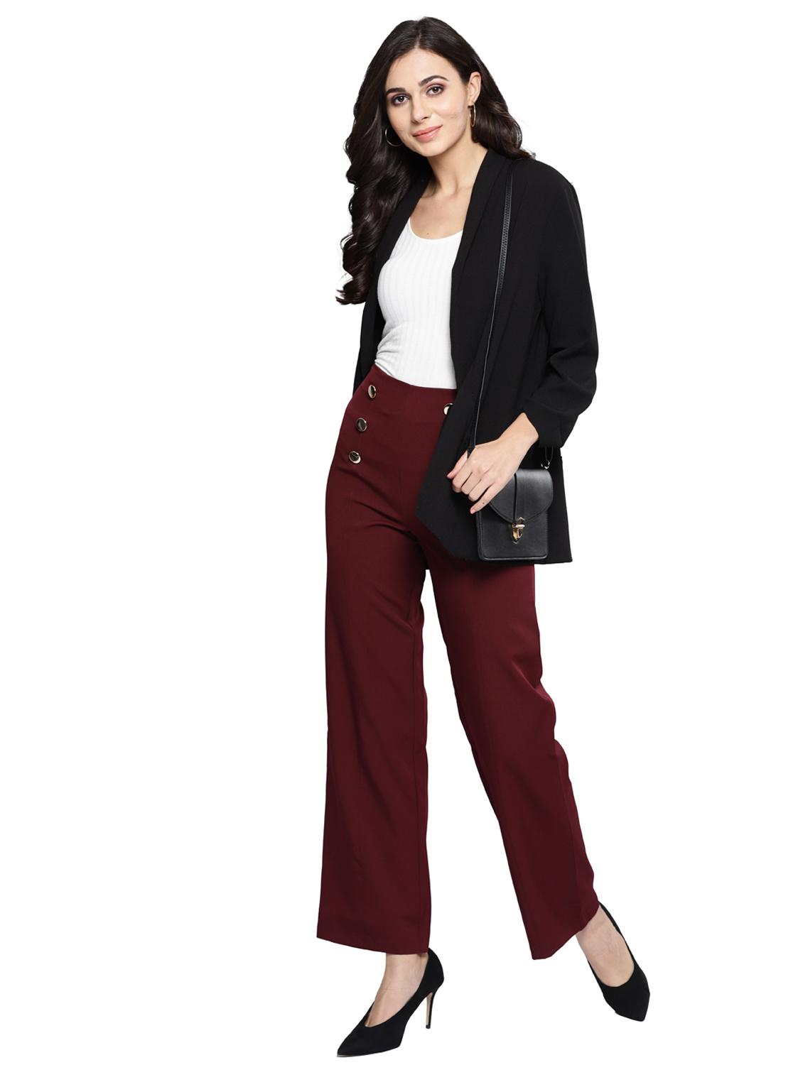 button detail flat front trouser - 17085278 - Zoom Image - 5