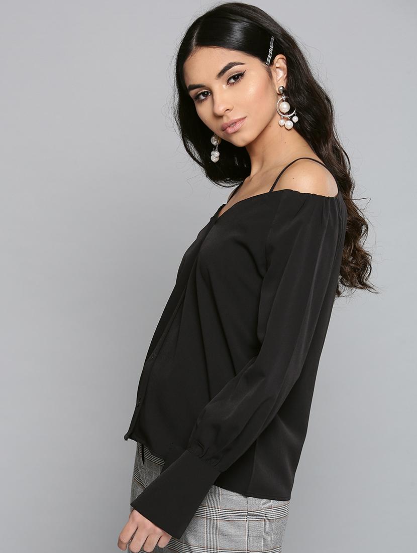 black polyester regular top - 17085592 - Zoom Image - 2