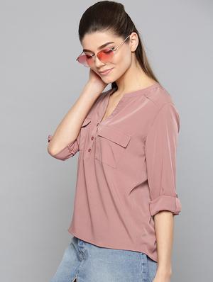 pink polyester regular top - 17085605 - Standard Image - 2