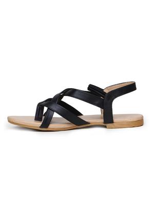 black solid back strap sandal - 17087968 - Standard Image - 2