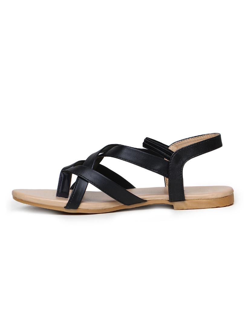 black solid back strap sandal - 17087968 - Zoom Image - 2