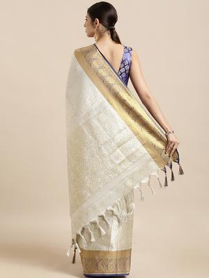 solid banarasi saree with blouse - 17089992 - Standard Image - 2