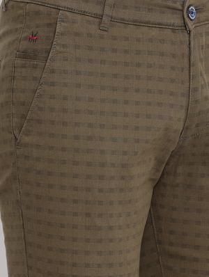 green checkered flat front casual trouser - 17091569 - Standard Image - 5