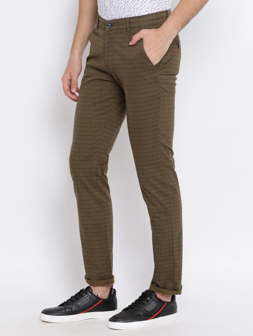 green checkered flat front casual trouser - 17091569 - Zoom Image - 2