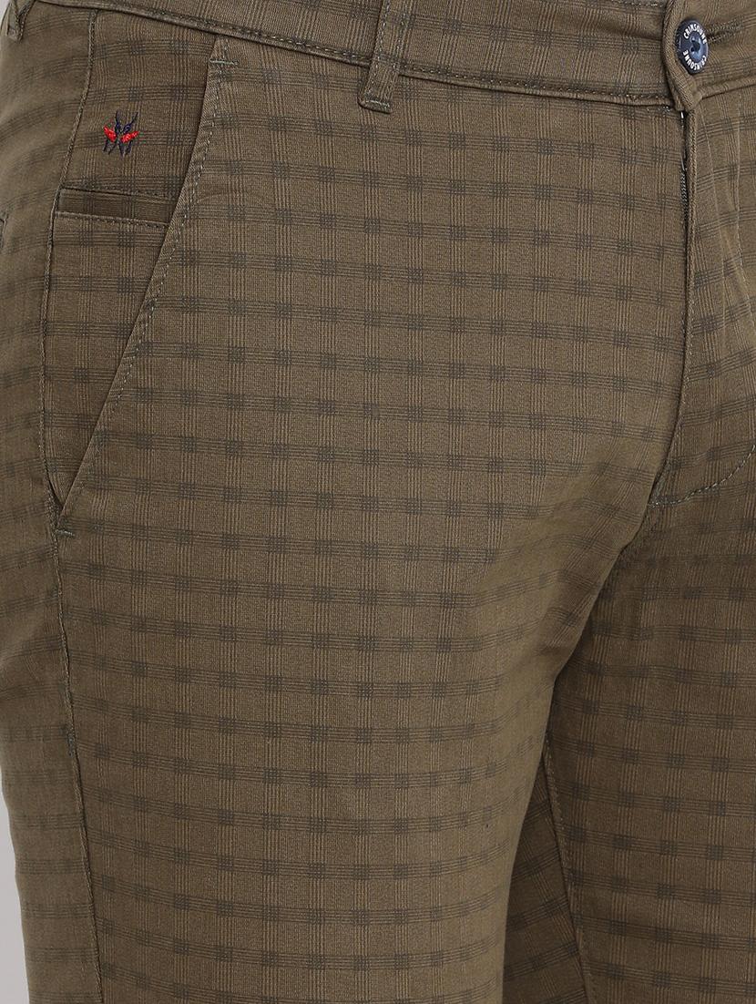green checkered flat front casual trouser - 17091569 - Zoom Image - 5