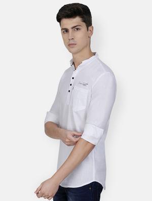 white solid short kurta - 17093645 - Standard Image - 2