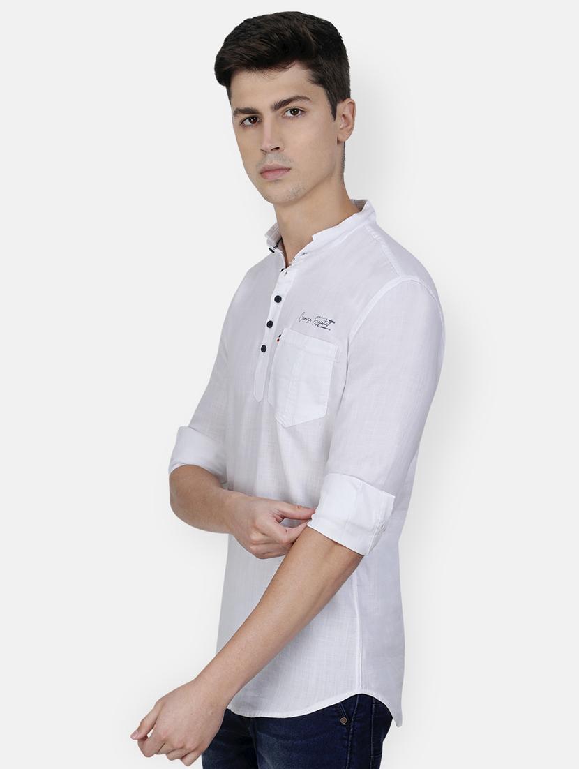 white solid short kurta - 17093645 - Zoom Image - 2