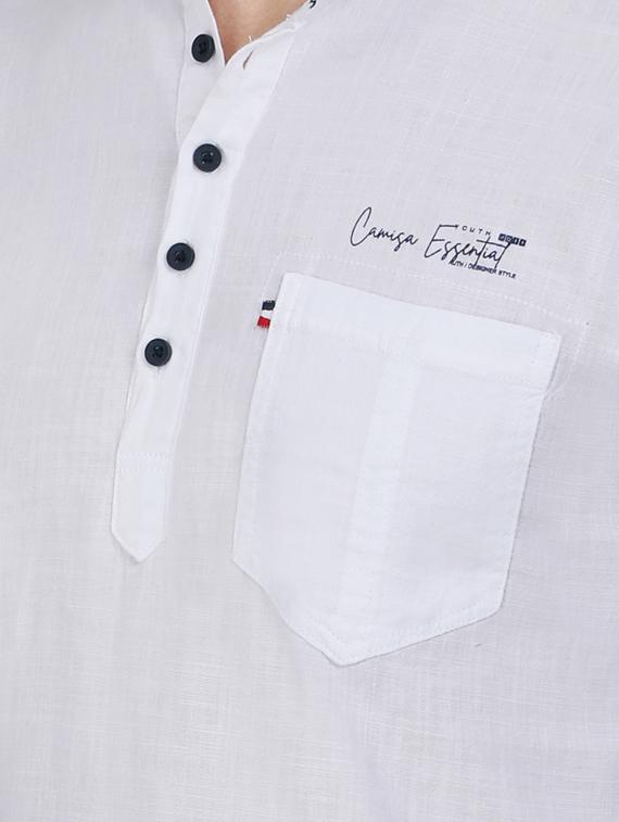 white solid short kurta - 17093645 - Zoom Image - 5