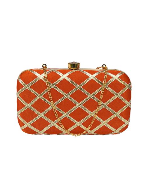orange silk box clutch - 17102203 - Very Small Image - 1