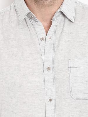 grey solid casual shirt - 17116225 - Standard Image - 5