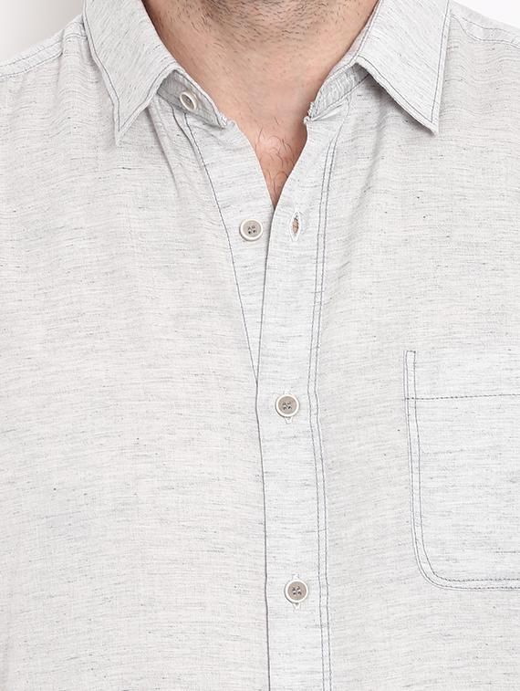 grey solid casual shirt - 17116225 - Zoom Image - 5
