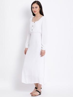 button detail solid maxi dress - 17116388 - Standard Image - 2