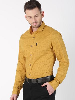 yellow printed casual shirt - 17127431 - Standard Image - 2