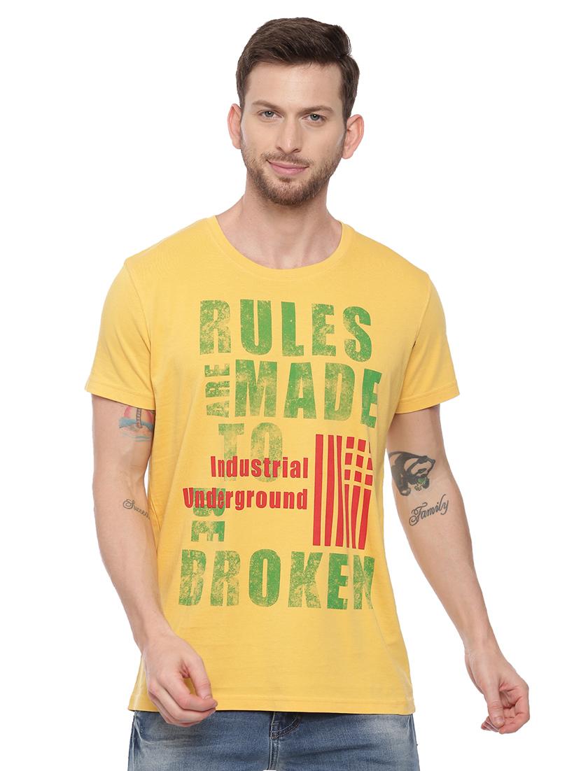 men printed short sleeves t-shirt