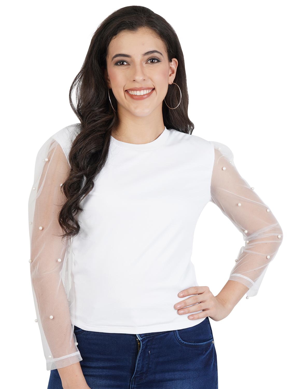 women's straight round neck top