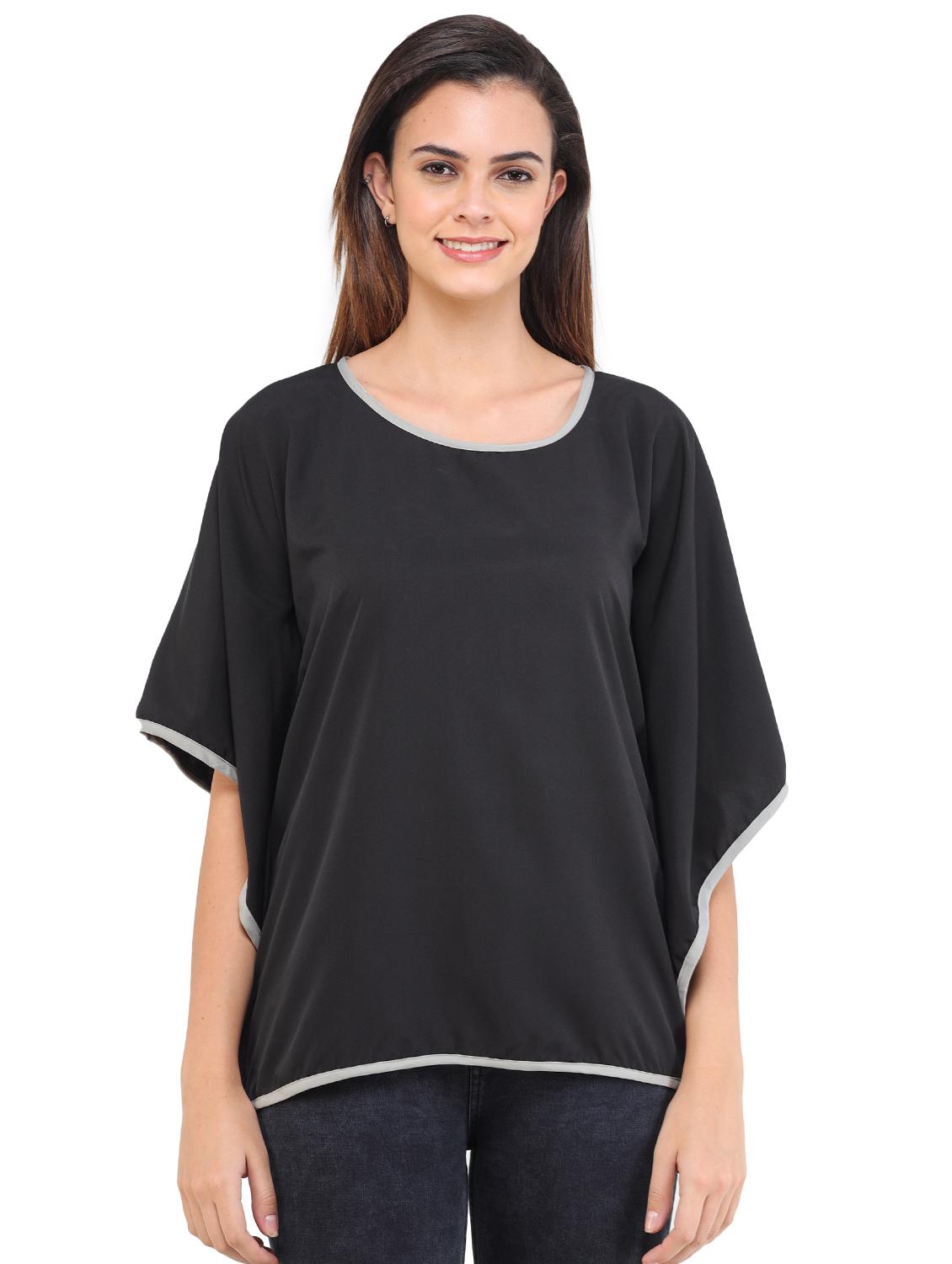 women's straight round neck top