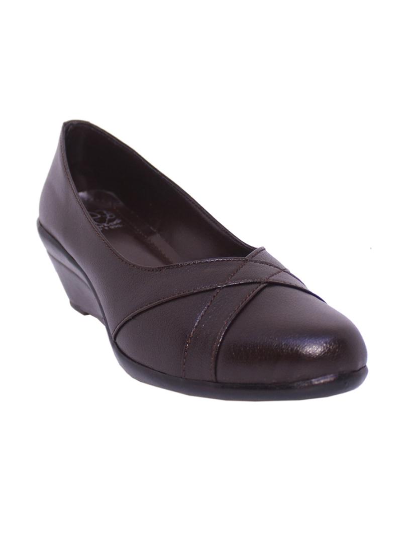brown pu slip on formal shoes